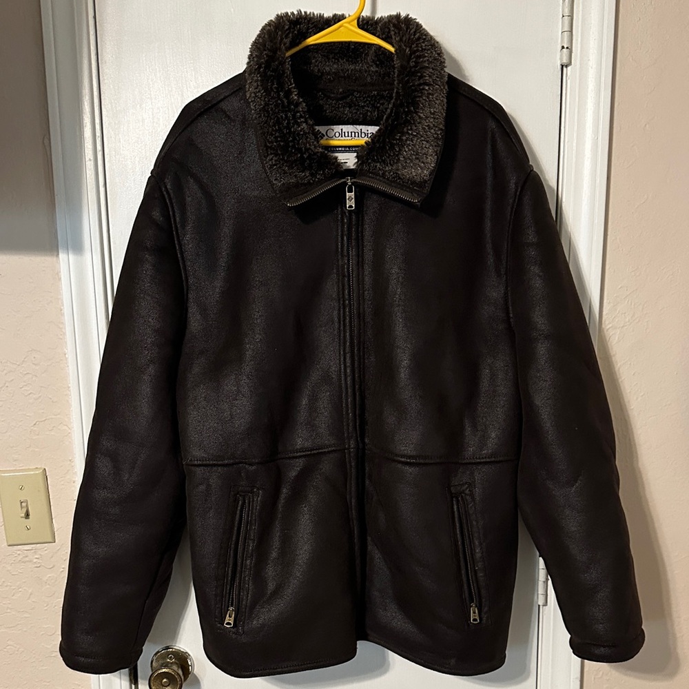 Columbia Men's Dark Brown Fleece-Lined Coat